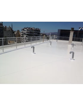 Roof waterproofing of a building with Mariseal 250